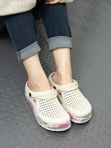 Women's Lightweight Anti-Slip Printed Hollow-Out White Breathable Sandals