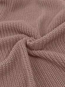 1件女士纯色休闲长灯笼袖针织开衫，秋冬季，长袖上衣，玫瑰图案粉色 - 粉色 - 查看 11