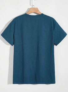 NEOREFINED Men's Casual Solid Color Round Neck Short Sleeve T-Shirt For Summer - 黑與白 - 查看 5