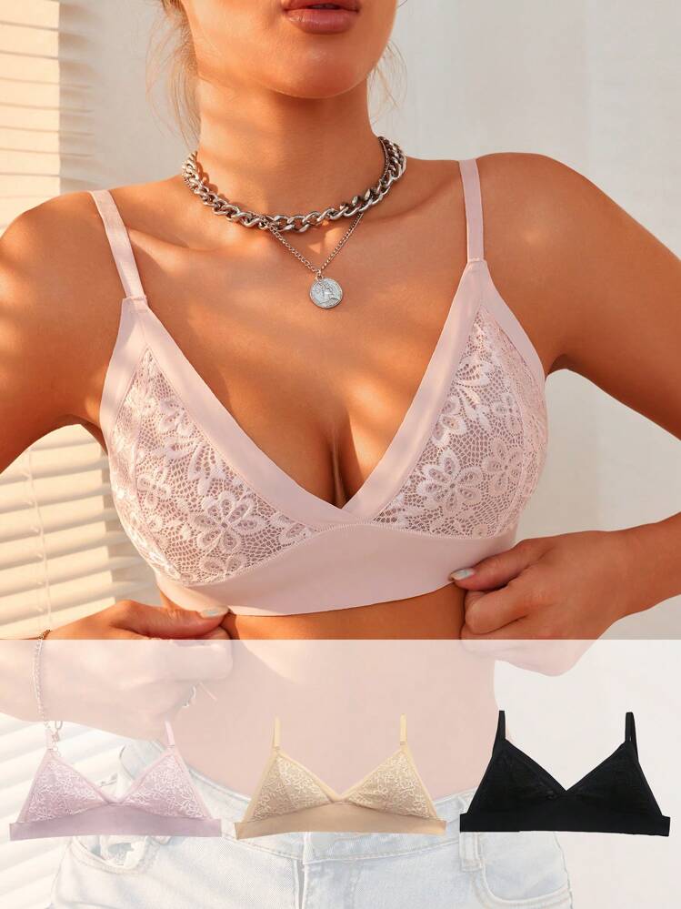 SHEIN 女士蕾絲胸罩 - 彩色 - 查看 1