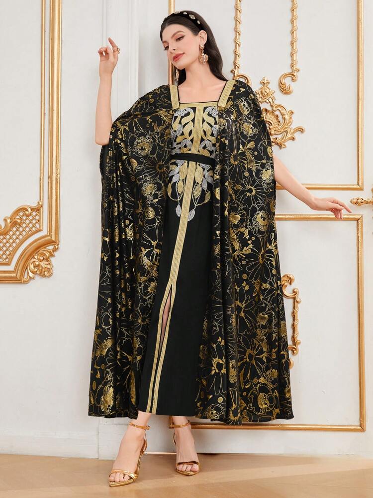 Ladies' Glamorous And Elegant Dress Kaftan Jalabiya Dress