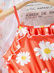 SHEIN 1 Miếng Cô gái Tween Váy dây treo Với In bồ công anh Và Khối màu Hai Dây Dây đeo Thiết kế Cho mùa hè - Nhiều màu - Xem 5