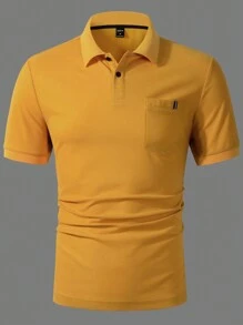 Manfinity Homme Men's Short Sleeve Polo Shirt - Yellow - View 3
