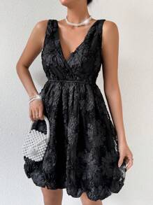 Zolique Women's Deep V-Neck Sleeveless Dress - Black - View 6