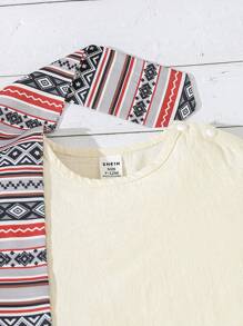 SHEIN Baby Jungen Urlaubs Stil Geometrisches Muster Outfit