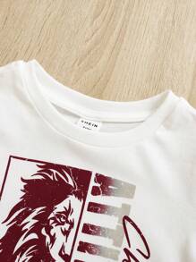 SHEIN Đứa bé trai Giải trí Mô hình sư tử Thể thao Bộ đồ - Nhiều màu - Xem 7