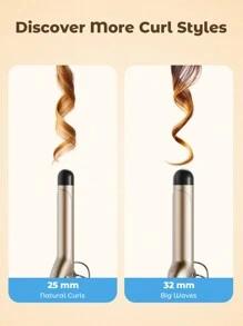 Teckwe Curling Iron,32mm Barrel Produces Classic Curls Power Cord 360° Rotation & 10S Quick Shaping For Use On Short,Medium And Long Hair - EU Plug
