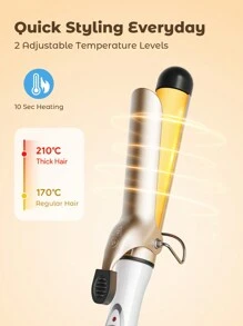 Teckwe Curling Iron,32mm Barrel Produces Classic Curls Power Cord 360° Rotation & 10S Quick Shaping For Use On Short,Medium And Long Hair - EU Plug