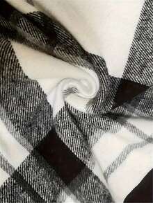 Women's Hooded Checkered Shirt - Black - View 5