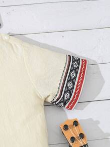 SHEIN Baby Jungen Urlaubs Stil Geometrisches Muster Outfit