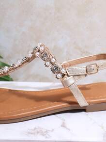 SHUZIA 裝飾夾趾平底涼鞋