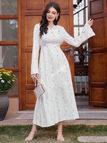 Al Najma 連帽長款阿拉伯長洋裝 - 綠色 - 查看 5