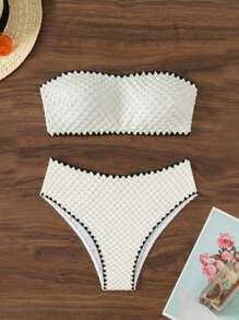 SHEIN Swim Summer Beach Ladies' Textured Bikini Set Wedding