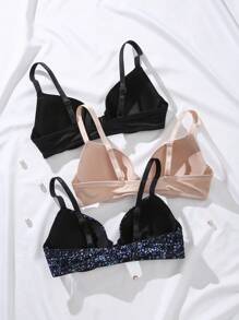 3pcs/Set Women's Underwire Bra - Multicolor - View 2