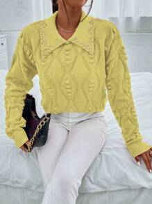 EMERY ROSE Langärmliger Pullover Mit Perlen-details