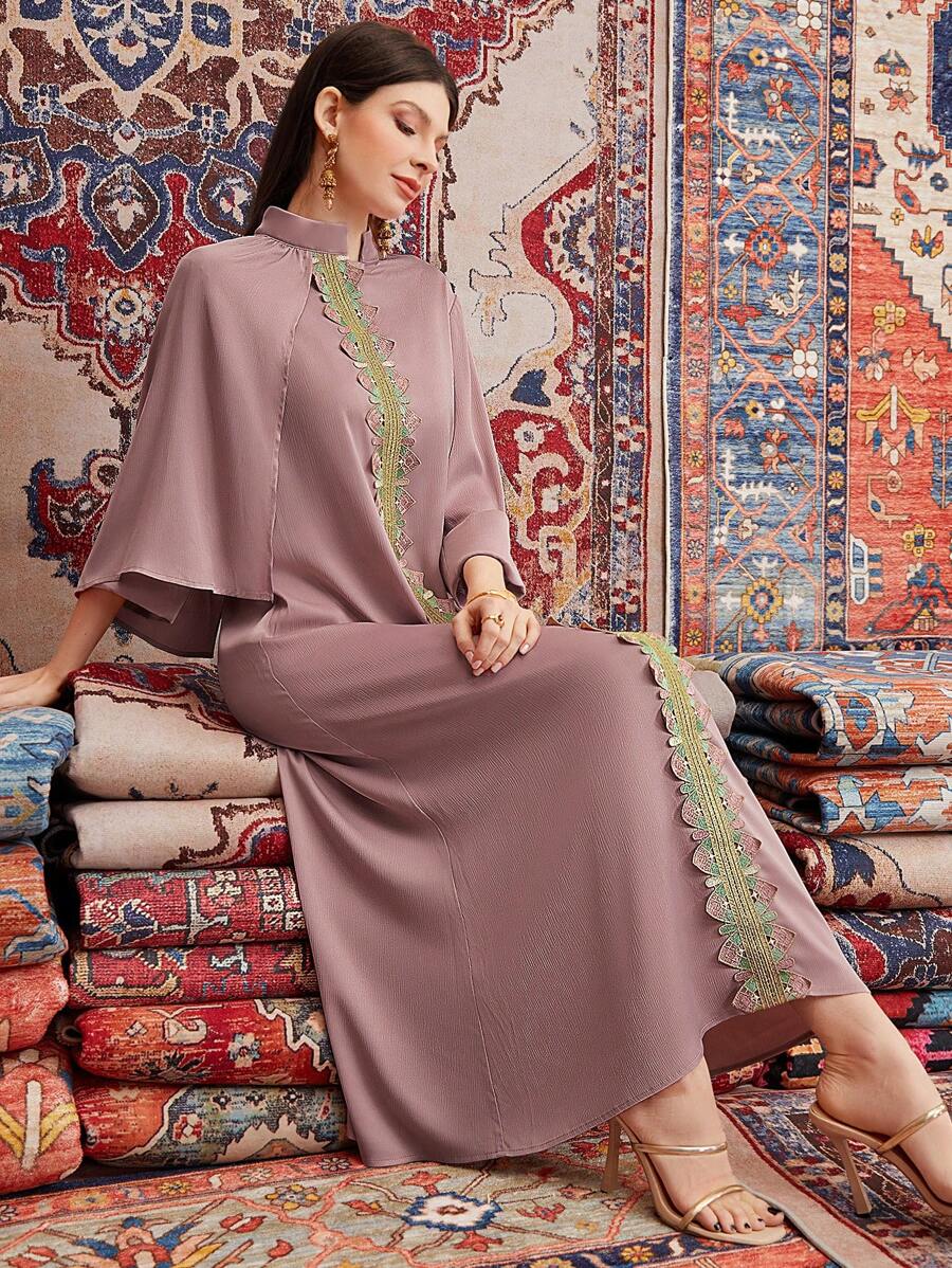 Modelyn Không tay Dệt Hem Vá lại Đầm - Hồng - Xem 1