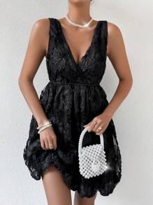 Zolique Women's Deep V-Neck Sleeveless Dress - Black - View 1