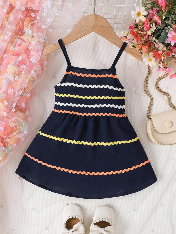 Baby Girl Strap Wave Layered Lace Dress