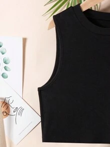 Ensemble top col rond et jupe pour adolescentes