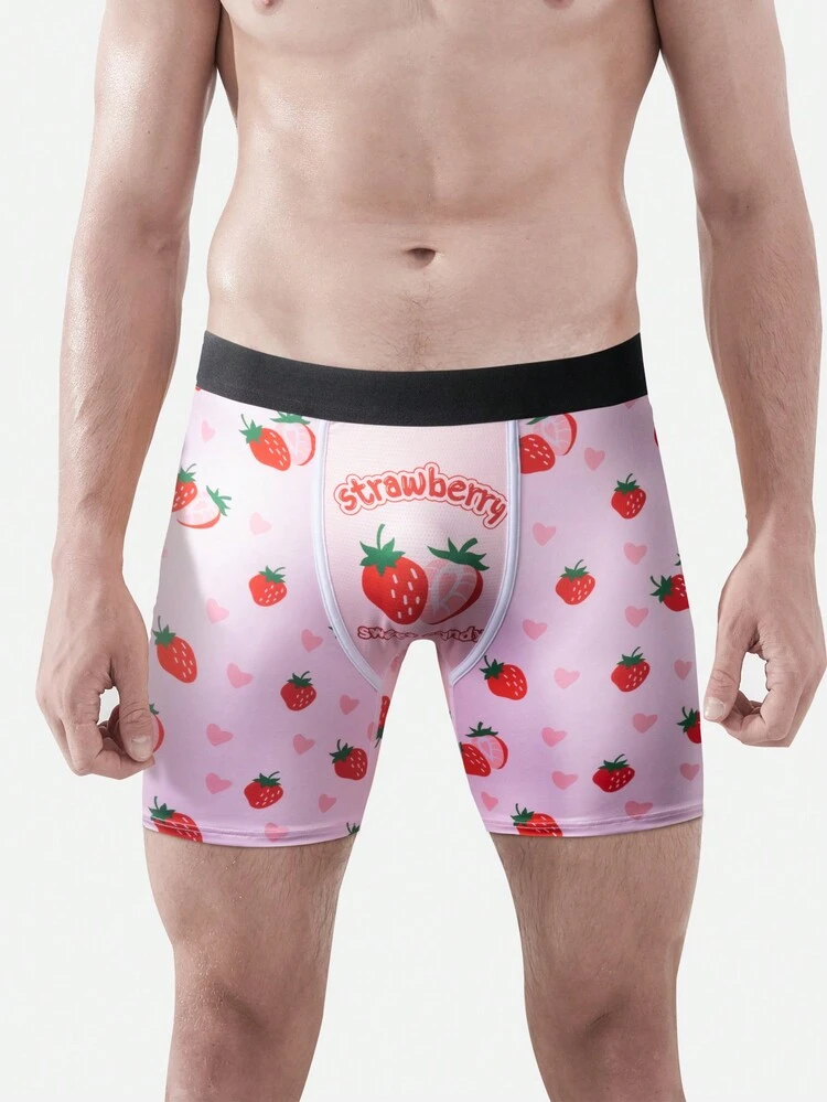 3pcs/Set Men's Fruit Printed Boxer Briefs
