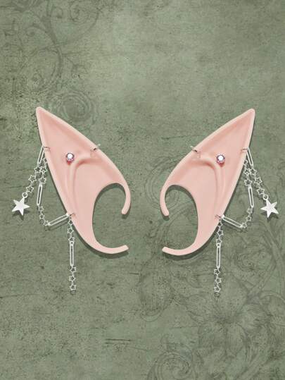 ROMWE Fairycore 1pair Cute Elf Ear Cosplay Prop