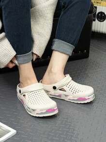 Women's Lightweight Anti-Slip Printed Hollow-Out White Breathable Sandals
