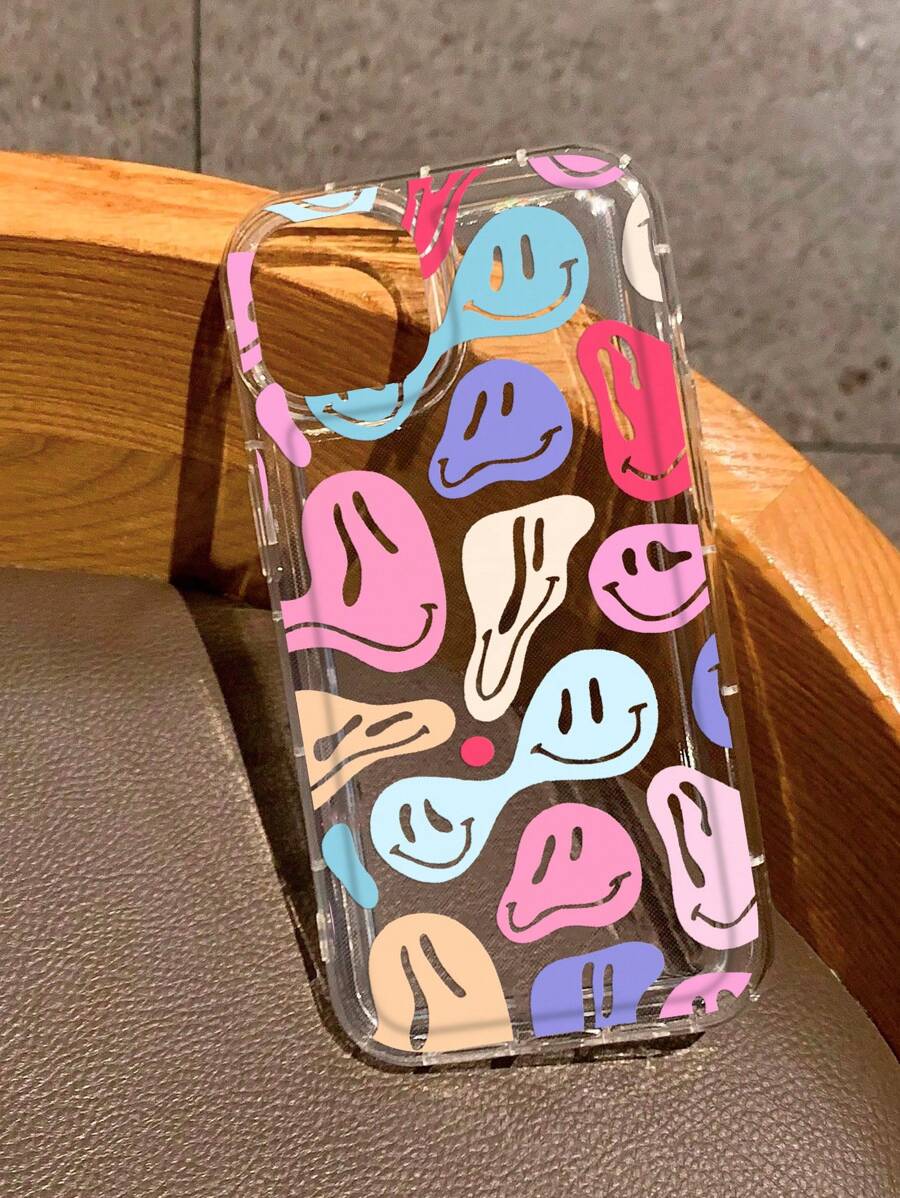 Dedraw Studio Ốp điện thoại mềm trong suốt Artist Girlcore 1 chiếc có họa tiết khuôn mặt dễ thương Kawaii, in họa tiết nhiều màu sắc, bảo vệ toàn bộ các cạnh, dùng cho ngày lễ - Trong sáng - Xem 1
