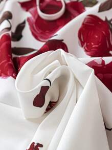 EMERY ROSE Áo cánh không tay in hoa cỡ lớn cho nữ có chi tiết cổ nơ, dành cho mùa hè - Nhiều màu - Xem 3