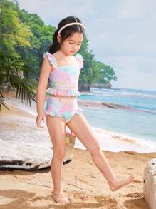 Bộ bikini in hình cô gái trẻ đầy màu sắc trên bãi biển mùa hè - Nhiều màu - Xem 4