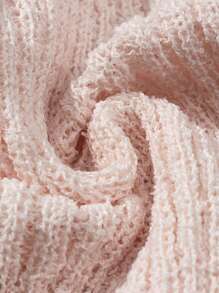 SHEIN Unity Solid Knitted Top With Button Decoration - Apricot - View 4