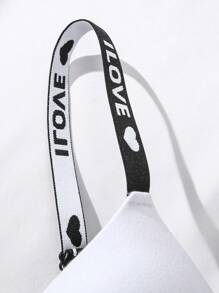 SHEIN 3pcs Women's Letter Printed Elastic Band Bra Sports - Multicolor - View 8