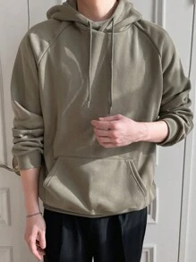 DAZY Homme Sweat-Shirt À Capuche À Poche Kangourou Manches Raglan À Cordon
