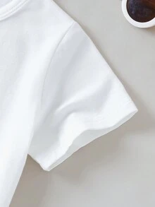 Camiseta De Manga Corta Con Estampado De Dibujos Animados Para Niño - Blanco - Ver 5