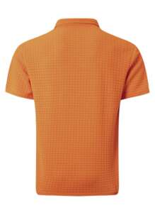 Camisa Tipo Polo De Manga Corta Y Textura Para Hombre - Naranja - Ver 3