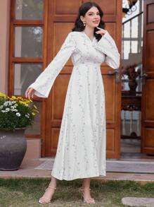 Al Najma 連帽長款阿拉伯長洋裝 - 綠色 - 查看 7