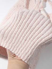 SHEIN Unity Solid Knitted Top With Button Decoration - Apricot - View 5