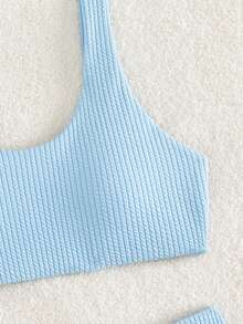 女士藍色比基尼泳衣 - 藍色 - 查看 3