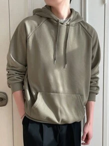 DAZY Homme Sweat-Shirt À Capuche À Poche Kangourou Manches Raglan À Cordon
