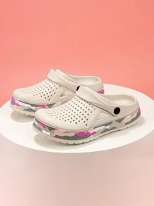 Women's Lightweight Anti-Slip Printed Hollow-Out White Breathable Sandals