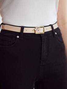 MOTF PREMIUM 杏色不对称带扣腰带 优雅 - 杏色 - 查看 2