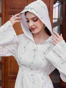 Al Najma 連帽長款阿拉伯長洋裝 - 綠色 - 查看 8