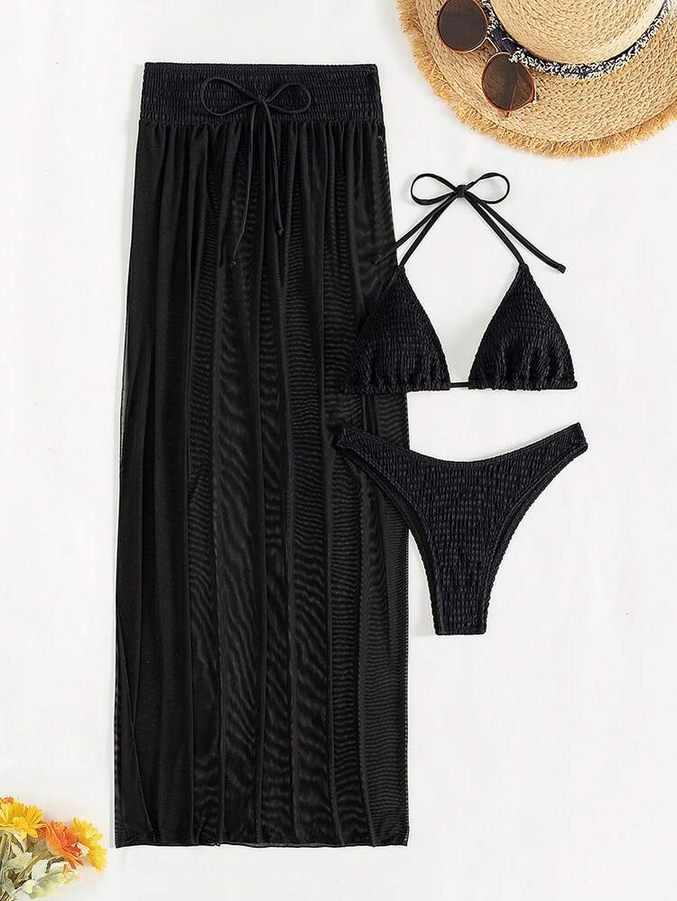 Ladies' Plain Bikini Set Summer Beach