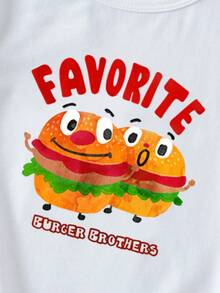 Camiseta De Manga Corta Con Estampado De Dibujos Animados Para Niño - Blanco - Ver 4
