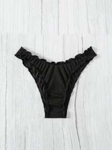 Swim Mod Summer Beach Women's Solid Color Swimwear Bottoms - Black - View 2