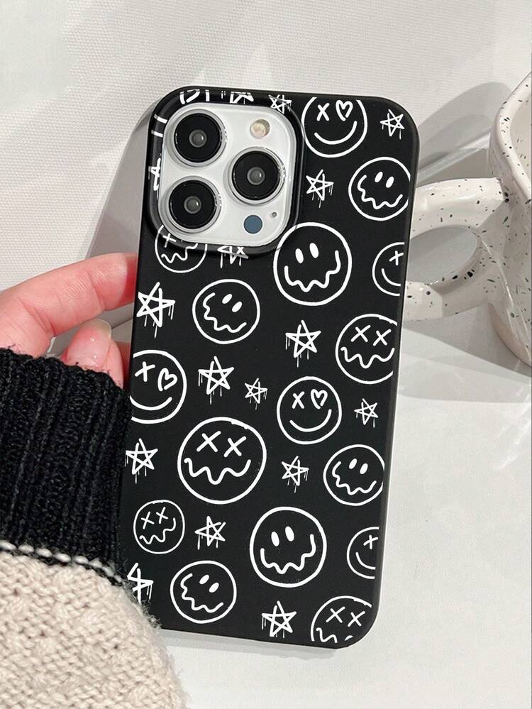 Artist 1pc Black Soft Phone Case With Printed Pattern, Full Protective Coverage Against Shocks, Holiday