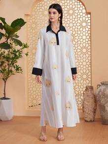 Al Najma 女士寬鬆印花休閒裙 - 白色 - 查看 5