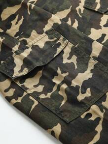 SHEIN Wildeya Jeans De Camuflaje De Carga Casual, Con Estilo Y Vintage Para Chica Adolescente Con Pierna Recta