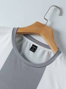 Manfinity Homme Nam Tương phản Màu sắc Vòng cổ Áo thun - Nhiều màu - Xem 7