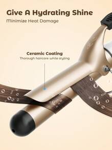 Teckwe Curling Iron,32mm Barrel Produces Classic Curls Power Cord 360° Rotation & 10S Quick Shaping For Use On Short,Medium And Long Hair - EU Plug