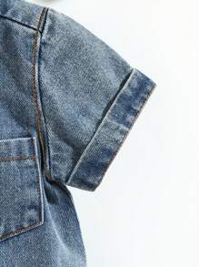 男婴 2 件套男婴休闲牛仔衬衫上衣和短裤套装 - 彩色 - 查看 3